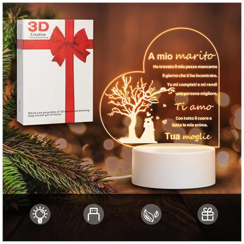 Lampada Led Bianca Elegante - Regalo Ideale Per Il Tuo Marito A San Valentino - Foto 2