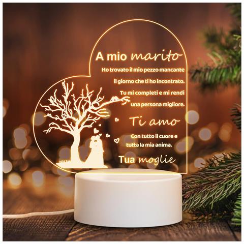 Lampada Led Bianca Elegante - Regalo Ideale Per Il Tuo Marito A San Valentino - Foto 1