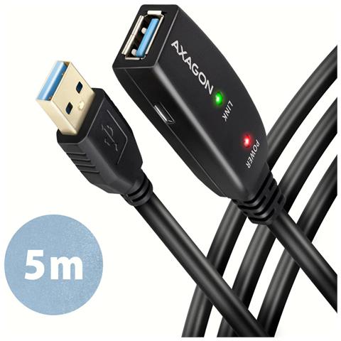 ADR-305 USB 3.2 Gen 1 A-M -> A-F active extension /repeater cable 5m - Kabel - Digital /Daten cavo USB USB 3.2 Gen 1 (3.1 Gen 1) USB A Nero - Foto 1