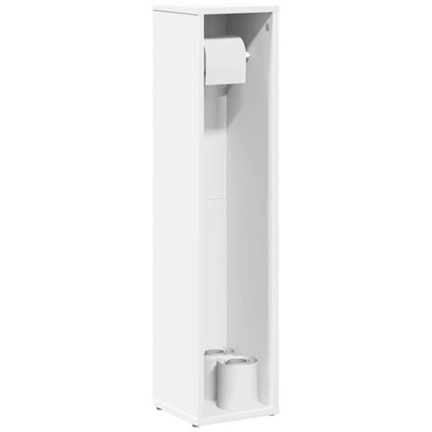 Mobile Da Bagno Con Portarotolo Bianco 20,5x20x90 Cm - Foto 1