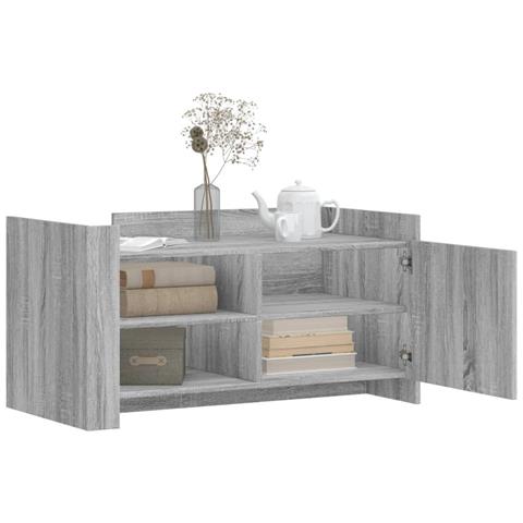Tavolino Salotto Grigio Sonoma 100x50x50 Cm Legno Multistrato - Foto 3