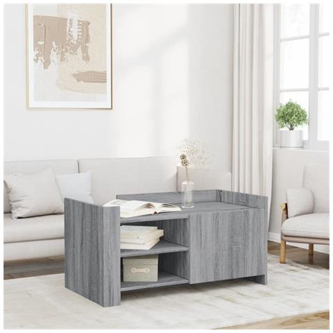 Tavolino Salotto Grigio Sonoma 100x50x50 Cm Legno Multistrato - Foto 1