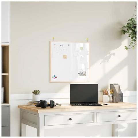 Lavagna Bianca Magnetica Con Cornice In Legno Di Pino 60x55 Cm - Foto 1