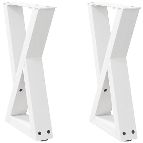 Gambe Per Tavolino 2 Pz Bianco 28x(42-43,3) Cm In Acciaio - Foto 2