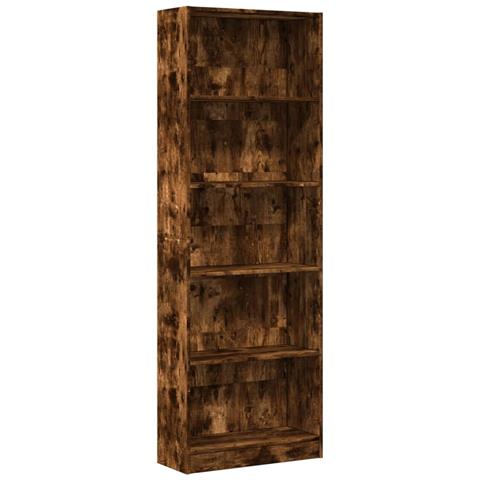 Libreria Rovere Fumo 60x24x176 Cm In Legno Multistrato - Foto 2