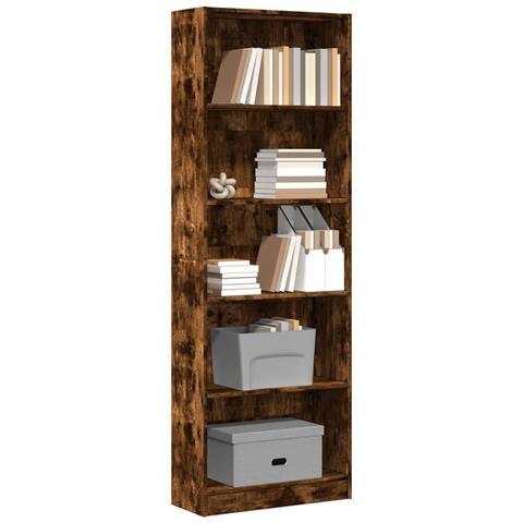 Libreria Rovere Fumo 60x24x176 Cm In Legno Multistrato - Foto 1