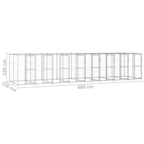 Lusso Casadino -  Gabbia Per Cani Da Esterno In Acciaio Zincato 19,36 M² - Foto 6