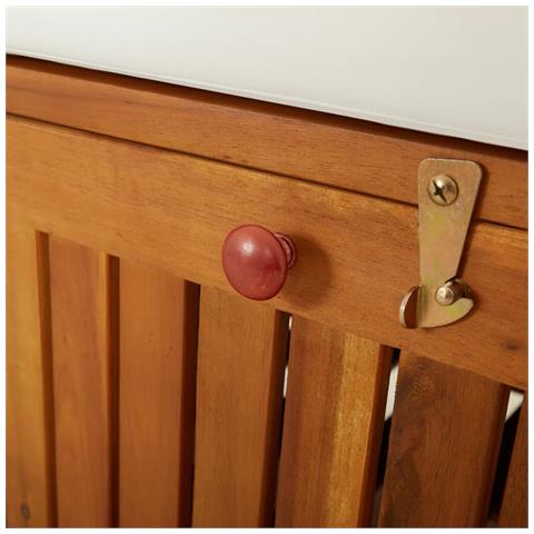 Lusso Casadino -  Cassapanca Con Cuscino 148 Cm In Legno Massello Di Acacia - Foto 8