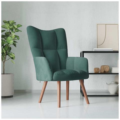 Poltrona Relax Verde Scuro In Velluto - Foto 8