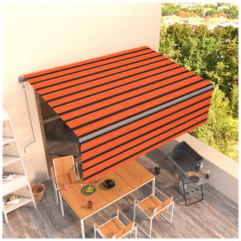 Tenda Da Sole Retrattile Automatica 4,5x3m Arancione E Marrone - Foto 8