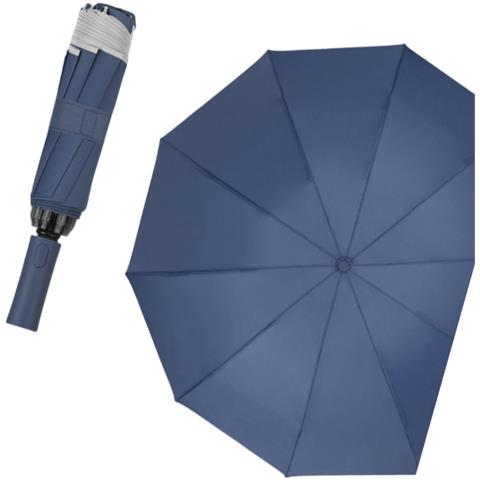 Ombrello Pieghevole Con Striscia Riflettente Per Pioggia O Sole Navyblue - Foto 1