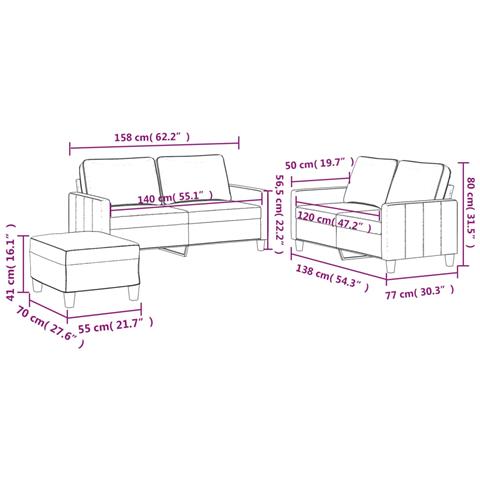 Set di Divani 3 pz con Cuscini Blu in Velluto - Foto 9