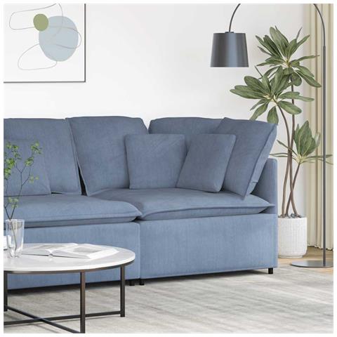 Modulo Angolare Divano Modulare con Cuscini Blu 100 cm - Foto 2