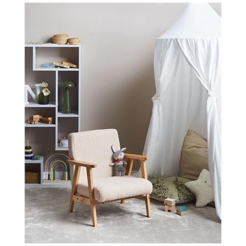 Poltrona Per Bambini Linde Bouclé Beige Chiaro - Foto 1