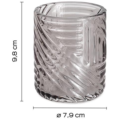 Portaspazzolini D'appoggio In Vetro Cr98 Serie Corinne Trasparente Fumè - Foto 2