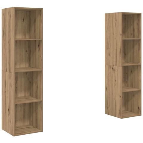 Mobile TV 2 pcs Marrone 37 x 37 x 142.5 cm Legno multistrato - Foto 1