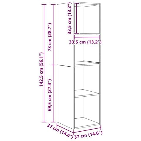 Mobile TV 2 pcs Marrone 37 x 37 x 142.5 cm Legno multistrato - Foto 9