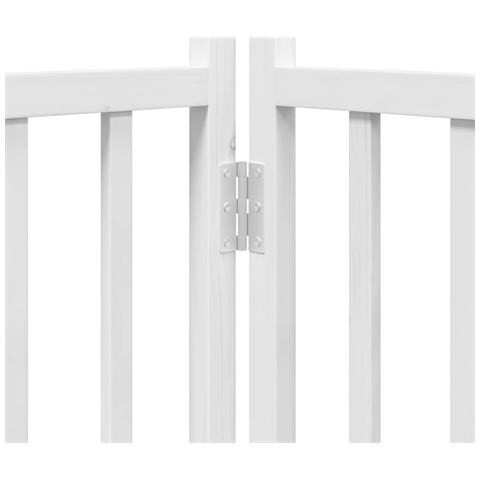 Cancello Cani Porta Pieghevole Bianco 15 Pannelli 750 cm Pioppo - Foto 9