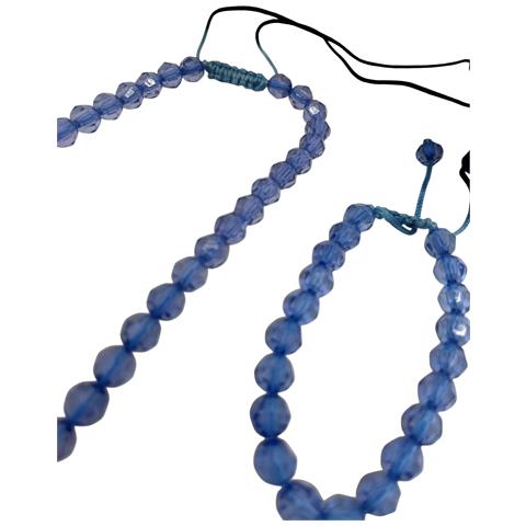 Collana E Bracciale Con Perline Sfaccettate In Blu. Regolabili. - Foto 2