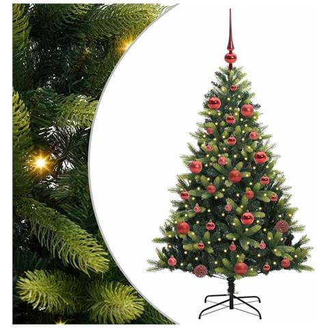 Albero di Natale Artificiale Pieghevole 150 LED Verde 150 cm - Foto 1