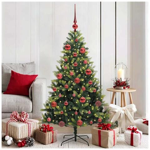 Albero di Natale Artificiale Pieghevole 150 LED Verde 150 cm - Foto 2