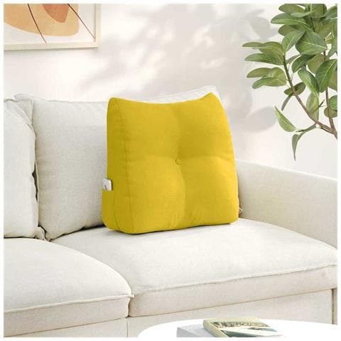Cuscino per Schiena Giallo 45 x 24 x 50 cm Velluto - Foto 2