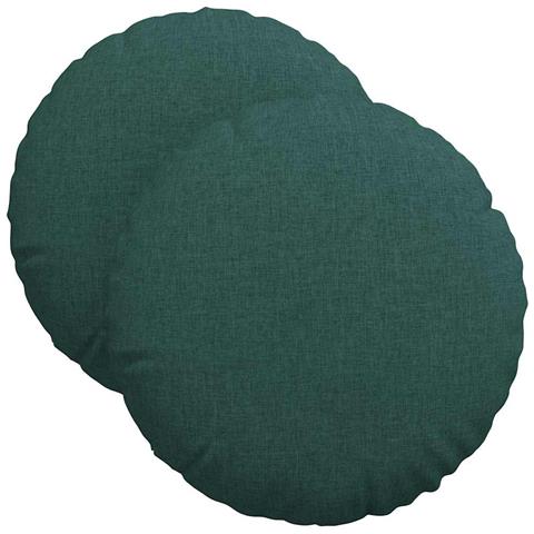 Cuscini per Seduta 2 pcs Verde Scuro Ø40 x 13 cm Tessuto - Foto 1