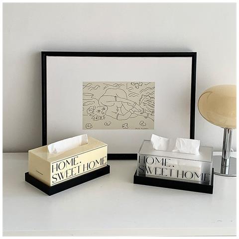 Elegante Scatola Per Fazzoletti Da Scrivania In Acrilico - Elegante Organizer Per Casa E Ufficio Transparent - Foto 2