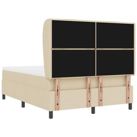 Letto a molle con materasso Crema 140 x 190 cm Tessuto - Foto 9