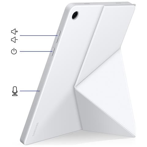 Custodia Per Galaxy Tab A11 Plus Serie Book Cover Con Funzione Stand, Bianco - Foto 5
