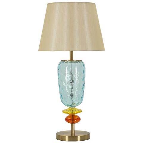 Lampada Da Tavolo Colorful In Ferro, Vetro E Tessuto Multicolore - Foto 1