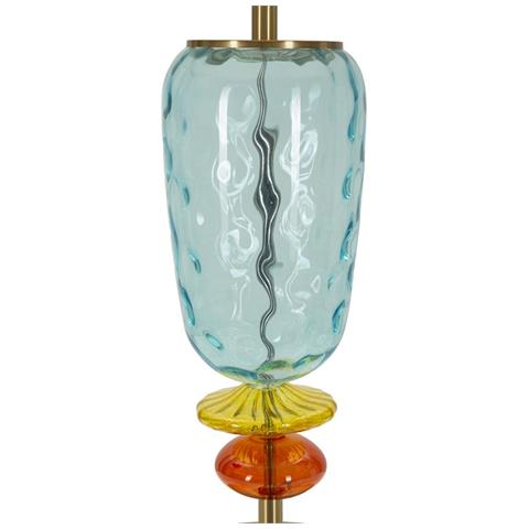 Lampada Da Tavolo Colorful In Ferro, Vetro E Tessuto Multicolore - Foto 2
