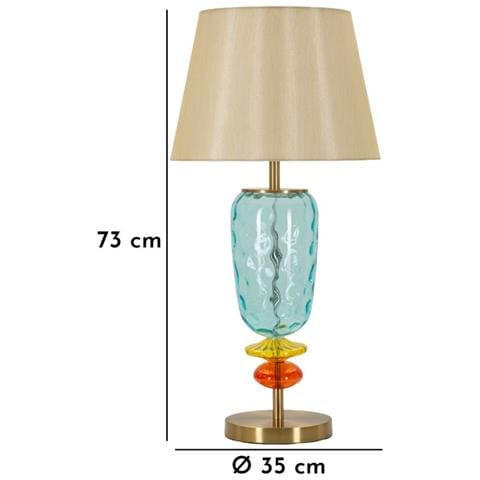 Lampada Da Tavolo Colorful In Ferro, Vetro E Tessuto Multicolore - Foto 7