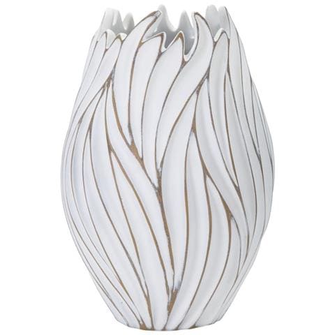 Vaso Honduras Bianco In Resina Diametro 27 Cm Altezza 41,5 Cm - Foto 1