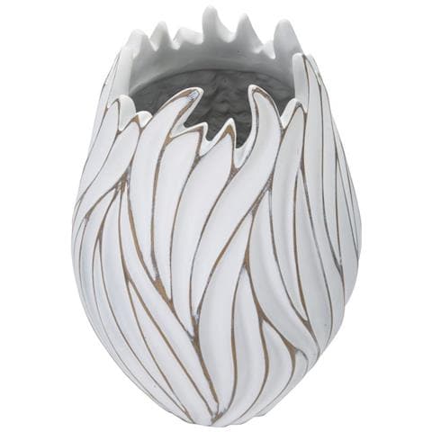 Vaso Honduras Bianco In Resina Diametro 27 Cm Altezza 41,5 Cm - Foto 2
