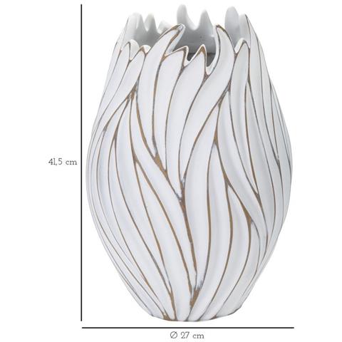 Vaso Honduras Bianco In Resina Diametro 27 Cm Altezza 41,5 Cm - Foto 6