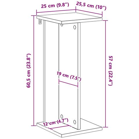 Supporto per piante Quercia Affumicata 25 x 25,5 x 60,5 cm - Foto 9