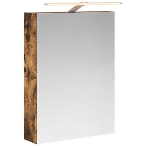 Mobiletto per specchio da bagno Rovere fumé 50 x 14,5 x 70 cm - Foto 1