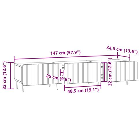 Mobile TV Legno antico 147 x 34,5 x 32 cm Legno ingegnerizzato - Foto 9