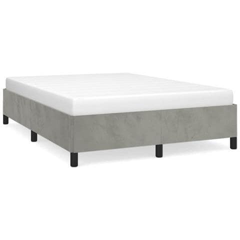 Struttura letto senza Materasso Grigio Chiaro 152x203 cm matrimoniale Velluto - Foto 1