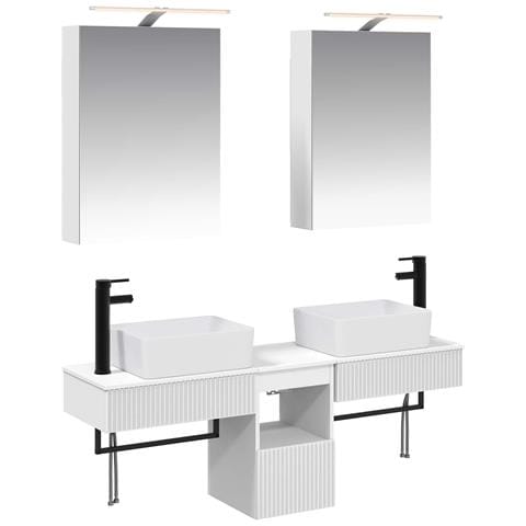Set di Armadi da Bagno 5 pcs Bianco 50 x 14,5 x 70 cm - Foto 1
