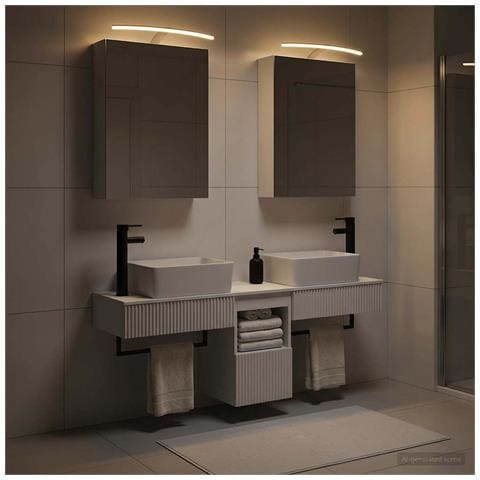 Set di Armadi da Bagno 5 pcs Bianco 50 x 14,5 x 70 cm - Foto 2