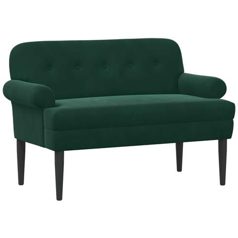 Loveseat con bottoni imbottiti Verde Scuro 120 x 66 x 78 cm - Foto 1
