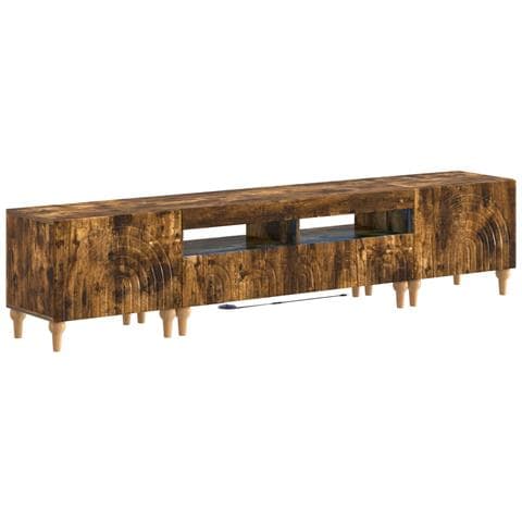 Mobile TV LED a 3 pezzi Rovere Fumo Legno ingegnerizzato - Foto 1