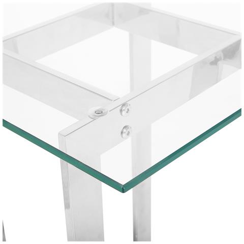 Tavolino Di Servizio In Vetro Color Argento Crystal - Foto 17