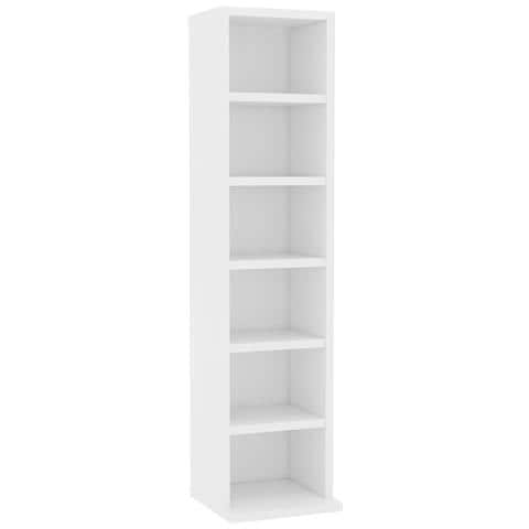 Mobile Porta CD Bianco 21x20x88 cm in Legno Multistrato - Foto 1