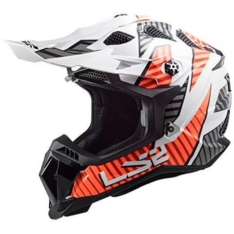 LS2 - 407002402xs Casco Motocross Mx700 Sovvertitore Astro, Unisex, Bianco  / Arancione, Xs - ePRICE