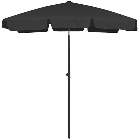 Ombrellone da Spiaggia Nero 180x120 cm - Foto 1