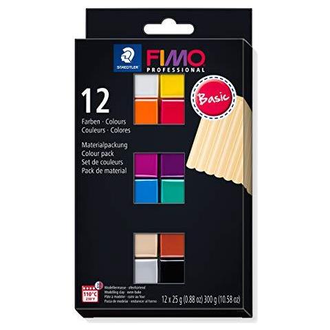 8043 C12-1 Fimo Professionale Forno Di Tempra Che Modella Largilla 12 X 25 G Blocks - Colori Assortiti - Foto 1