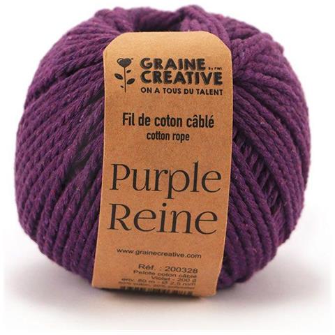 Cotone Macramè Ø 2,5 Mm X 80 M - Viola - Foto 1